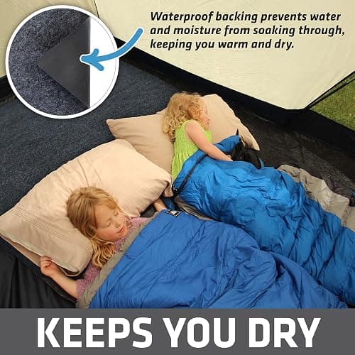 Drymate Tent Carpet Mat, Protective Waterproof Liner Keeps You Warm & Dry, Camping Floor Rug Accessory, Durable, Lightweight, Soft & Comfortable, Trimmable Material (USA Made) (Charcoal) - Charcoal Grey - 7'4" x 8'4" (Rectangular) thumbnail 3