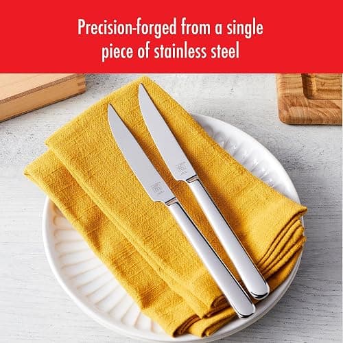 ZWILLING Contemporary Steak Knife Set of 8, Oval handle, Stainless Steel, with 12" x 10" case thumbnail 7