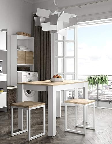 TEMAHOME Nice Dining Table, Oak/White, 110 x 70 x 73 cm thumbnail 2