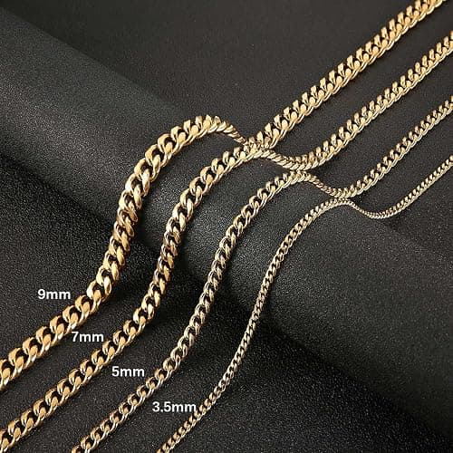 Chain for Men 3.5mm/5mm/7mm/9mm Stainless Steel Men's Gold Chain Silver Chain Diamond Cut Hip Hop Link Chains Necklace 16-30 Inch thumbnail 4