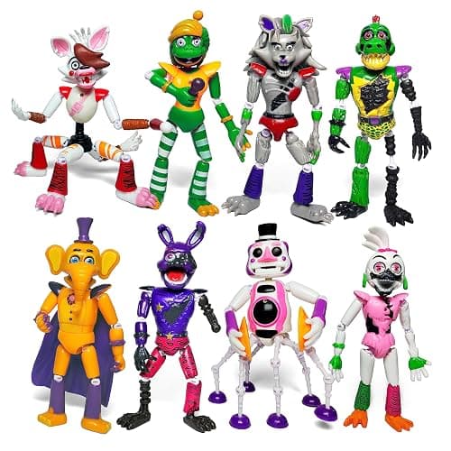 Toysvill 8 pcs Inspired by Game Five Night Toys | Ultimate Custom Night Collection | FNAF Action Figure [Withered Bonnie, Orville, Mangle, Gator, Happy Frog, Roxanne Wolf, Chica, and Music Man] - Image 1