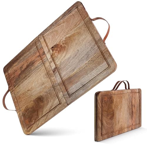 Wooden Stove Top Cover Board for Gas Burner & Electric Stove, Mango Wood Noodle Board Stove Cover with Handle for Gas Stovetop 4 & 5 Burners, Stove Top Cutting Board Oven Top Cover Cooktop Protector thumbnail 3