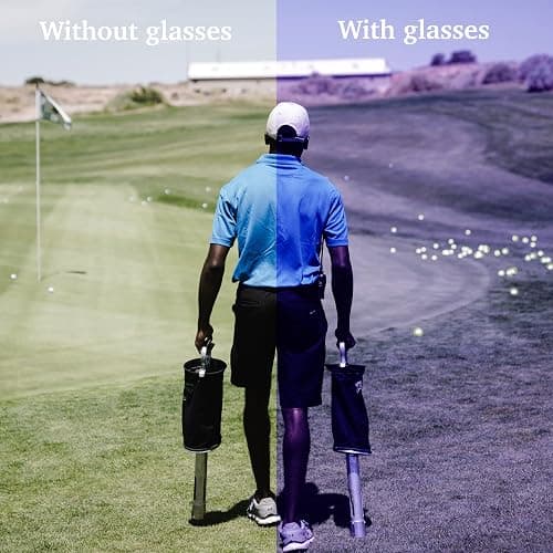 Original Golf Ball Finder Glasses Sports Edition, Blue Tinted Lens Illuminates White, Comes with Carry Pouch, Gift for Golfing Men & Women - ThumbsUp! thumbnail 3