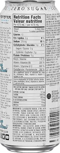 Monster Energy, Zero Ultra, 473mL Cans, Pack of 12 thumbnail 2