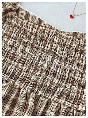SOLY HUX Girl's Gingham Tops Y2K Cute Blouse Summer Sweetheart Neck Shirts Aesthetic Clothes thumbnail 5