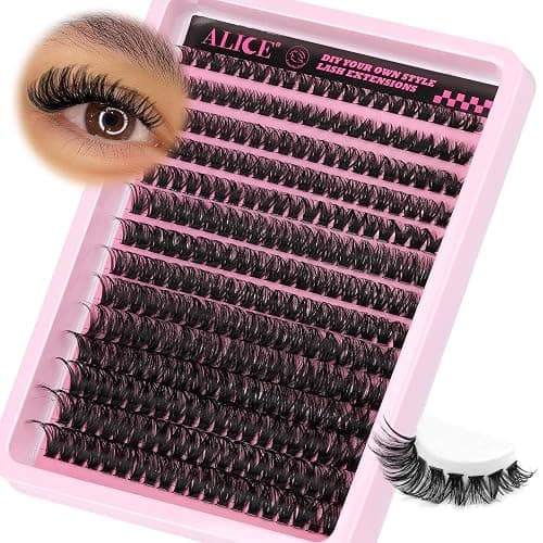 DIY Eyelash Extension Kit D-Curly Wispy Volume Lash Clusters Individual Lashes Lash Extension Kit with Lash Bond and Seal Applicator Tool for Self Application at Home (80P-280Pcs-Mix10-16mm-0.07D) - F22-Classic 80D Kit thumbnail 8