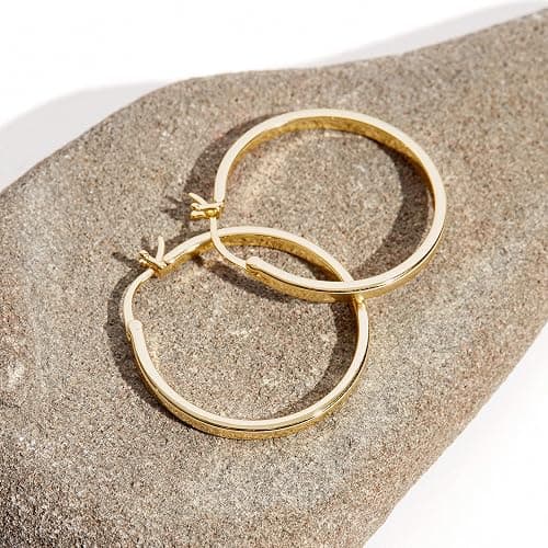 PAVOI 14K Gold Plated | 30mm Gold Hoop Earrings thumbnail 3