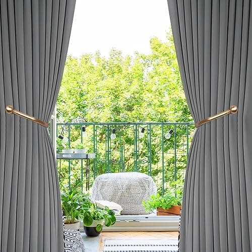Mayrhyme Mini Ball Curtain Holdbacks 2 Pack,Solid Zinc Alloy Wall Mounted Curtain Tiebacks & Hooks, Unique Shape Curtain Holders， Modern Curtain Pull Backs for Drapes, Curtains,Warm Gold thumbnail 2