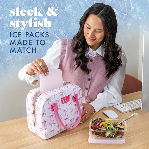 Cool Coolers by Fit & Fresh XL Slim Ice Packs, Quick Freeze Reusable Ice Packs for Lunch Boxes & Coolers, Long-Lasting, Space Saving Cooler Ice Packs, Light Pink, 4Pk thumbnail 6