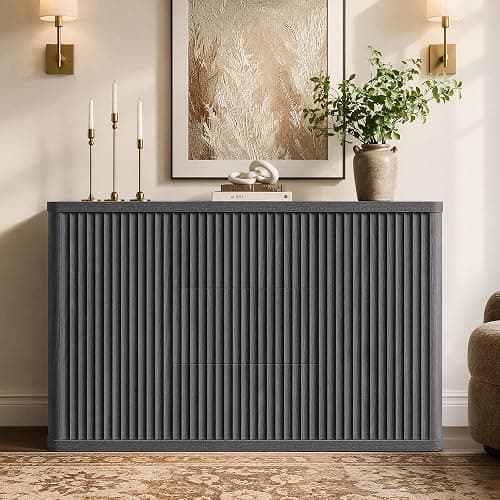 SICOTAS Buffet Cabinet with Storage 54.7" Large Modern Accent Storage Cabinet with Doors and Shelves Wooden Fluted Sideboard Credenza Buffet Table Coffee Bar for Living Room Kitchen Dining Room thumbnail 9