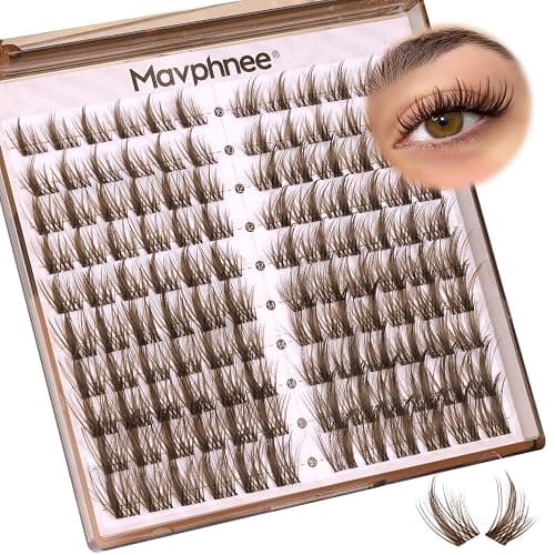 Brown Lash Clusters Wispy Eyelash Extensions Dark Brown Lash Extensions 10-16MM DIY at Home CC-Curly Eyelash Clusters Natural Spiky Lash Individuals 120 Pcs Cluster Lash Pack by Mavphnee thumbnail 7