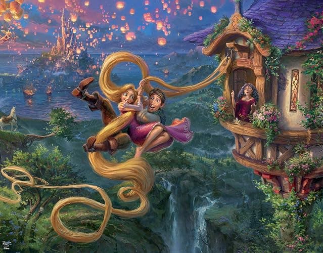 Ceaco - 4 in 1 Multipack - Thomas Kinkade - Disney Dreams Collection - Tangled, Sleeping Beauty, Peter Pan, & Mickey and Minnie - (4) 500 Piece Jigsaw Puzzles, 18 x 14 thumbnail 2