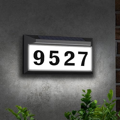 Solar Address Sign, Lighted Address Plaque Outdoor Waterproof, Illuminated Address Numbers, House Numbers for Outside thumbnail 2
