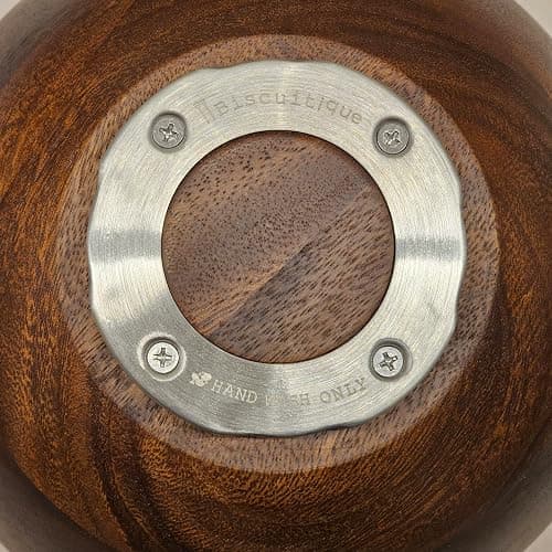 Biscuitique Premium Solid American Walnut Wood Mixing Bowl Compatible with Kitchen Aid Tilt-Head Models 4.5 Quart and 5QT Stand Mixer Wooden Bowls thumbnail 5