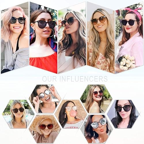 SOJOS Sunglasses Womens Trendy 2026 Retro Vintage Round Shades SJ2067,Large | PC Frames and Temples.Soft and Wide Nose Pads.UV400 protection PC Lenses,Ideal for Driving and All Sports thumbnail 2