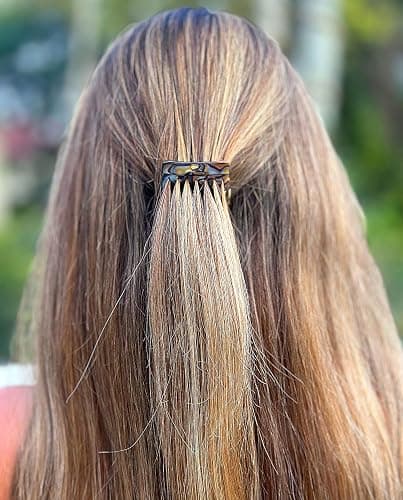 Camila Paris CP2332/2 French Hair Side Comb Handmade Onyx, Small Twist Hair Decorative, Strong Hold Clips for Women Bun Chignon Up-Do Styling Girls Hair Accessories, Made in France thumbnail 2