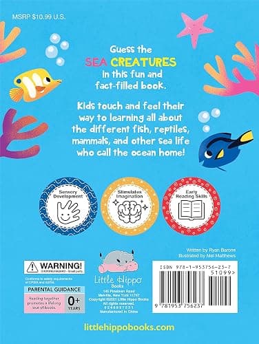 Under the Sea - Silicone Touch and Feel Board Book - Sensory Board Book (Touch & Feel Sensory Board Books for Baby & Toddler Time) thumbnail 2