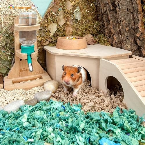 Niteangel Birch Chamber-Maze Hamster Hideout - Small Pets Woodland House Habitats Decor for Hamster Mice Gerbils Mouse thumbnail 4