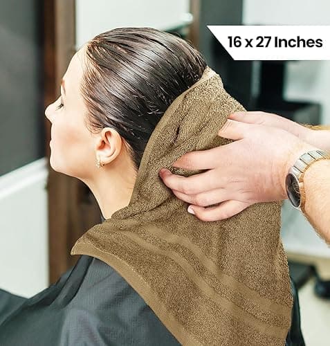 Utopia Towels Cotton Bleach Proof Salon Towel 16 by 27 inches, Bleach Safe Gym 100% Cotton Hand Towel, 24 Pack, Camel thumbnail 3