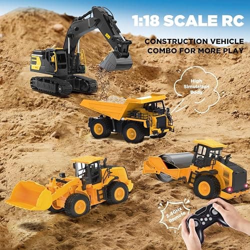 9-Channel RC Dump Truck Toy | 1:18 Scale Construction Vehicle with Working Bed, Lights & Sounds, All-Terrain Tires, 100-Min Rechargeable Battery, 2025 New STEM Birthday Gift for Kids 6-12 & Adults thumbnail 7