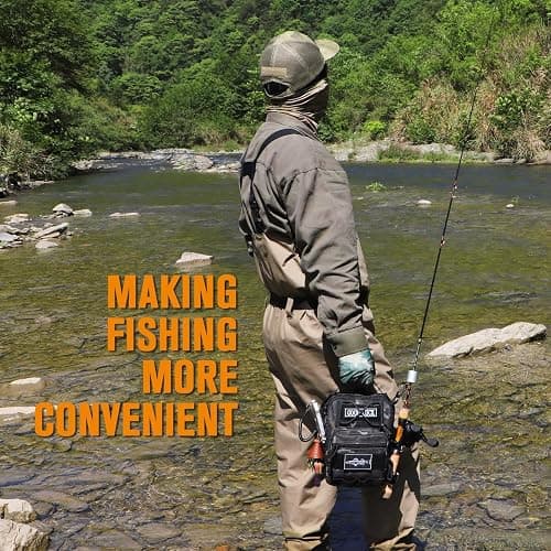 Dovesun Small Fishing Backpack, Waterproof Fly Fishing Sling Pack Tackle Bag with Tackle Boxes thumbnail 7