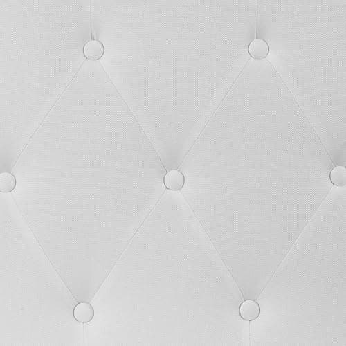 EMMA + OLIVER Twin Size Tufted Upholstered Headboard with Adjustable Metal Bed Rail Slots, Modern Fabric Upholstered Twin Headboard, White thumbnail 8