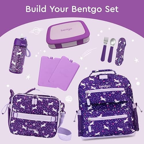 Bentgo Kids Bento-Style 5-Compartment Leak-Proof Lunch Box - Ideal Portion Sizes for Ages 3 to 7 - Durable, Drop-Proof, Dishwasher Safe, PFAS & BPA-Free & Made with Food-Safe Materials (Purple) thumbnail 7