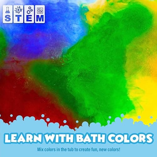 Tub Works® Bath Color Fizzies, 150 Count | Nontoxic & Fragrance-Free | Fizzy, Bath Color Tablets for Kids | Create Colorful Water | Water Tablets in 7 Colors for Variety | Bath Bombs for Kids Bathtub thumbnail 6