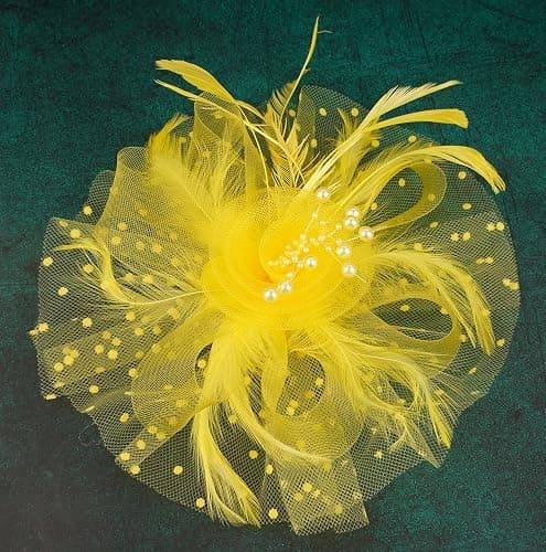 Cizoe Fascinators Hat for Women Tea Party Headband Kentucky Derby Wedding Flower Cocktail Mesh Feathers Hair Clip thumbnail 8