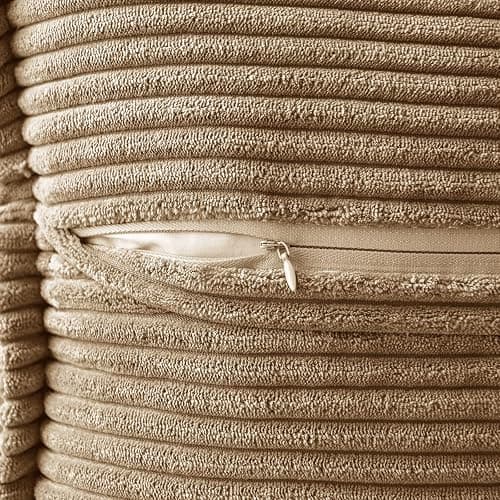 MIULEE Boho Decorative Pillow Covers for Couch Bed Sofa Farmhouse Home Decor 12x20 inch Set of 2 Khaki Throw Pillow Broadside Soft Corduroy Pillowcase with Splicing Cushion Livingroom - 20" x 12" (Pack of 2) - Khaki thumbnail 3