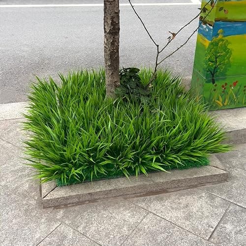 alyptus Artificial Grass Outdoor 12 Bundles Fake Plants Outside Green Onion Faux Greenery Shrubs for Front Porch Planters Pot Décor for Outdoors (Grass) thumbnail 6