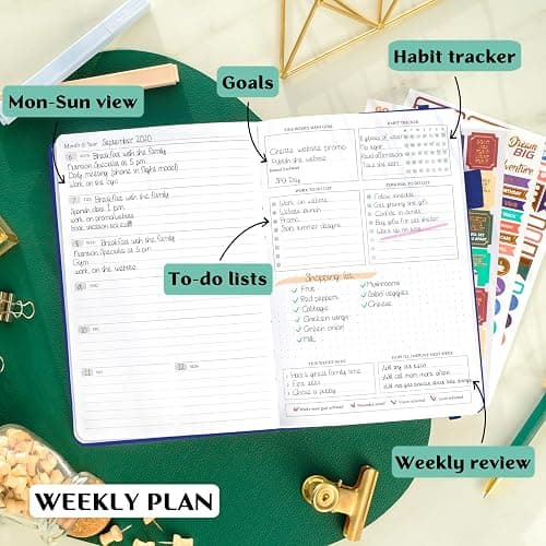 Legend Planner – Weekly & Monthly Life Planner to Hit Your Goals & Live Happier. Organizer Notebook & Productivity Journal. A5 (Royal Blue) thumbnail 3
