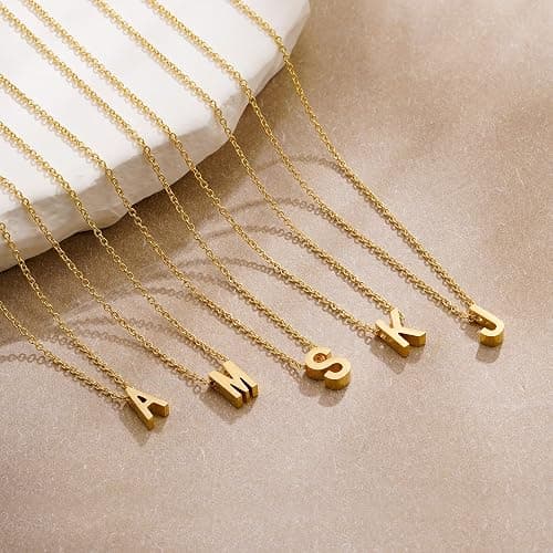 Goldegg Initial Necklaces for Women Girls, 14K Gold Plated Letter A-Z Pendant Necklace Tiny Initial Necklace Birthday Gifts for Women Teen Girl Gifts Trendy Stuff thumbnail 7