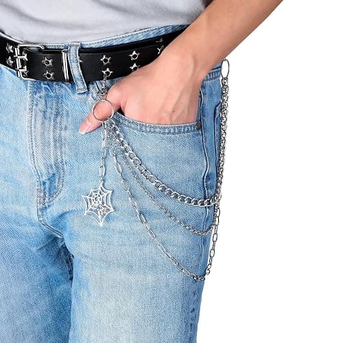 JJDreams Jeans Ketten Retro Dreilagige Hosenketten Hip Hop Punk Rock Gothic Chain,Herren-Geldbörsenkette,Jeanskette und Schlüsselkette thumbnail 2