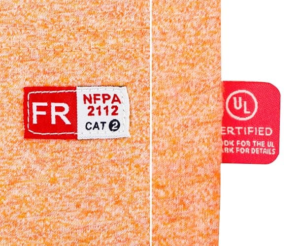 TICOMELA FR Shirts for Men Heather Series 6oz Flame Resistant T Shirt NFPA2112 CAT2 Fire Retardant Henley Shirts - XX-Large - Heather Orange thumbnail 6