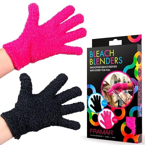 FRAMAR Bleach Blender Microfiber Gloves For Hair Dye – Hair Color Gloves, Microfiber Mitt For Cleaning, Hairstylist Essentials, Hair Salon Supplies, Extra Absorbent On Bleach – 2 Pack - Image 1