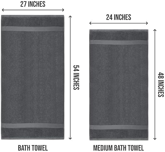 Utopia Towels 6 Pack Bath Towel Set (27 x 54 Inches), 500 GSM 100% Ring Spun Cotton Medium Lightweight and Highly Absorbent Quick Drying, Premium Towels for Hotel, Spa and Bathroom (Grey) thumbnail 3