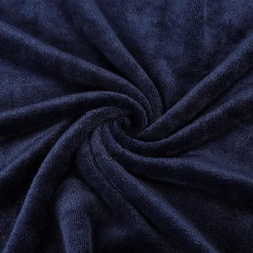 PiccoCasa Flannel Fleece Blanket Soft Lightweight Warm Fuzzy Blanket for All-Seasons, Luxury Comfy Decorative for Couch Living Room Navy Blue Single (130 x 150cm) thumbnail 6