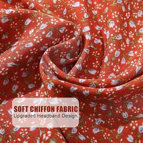Bandana Headband Chiffon Scarf Headbands - Hair Bandana Floral Elastic Hair Kerchief Print Hair Scarves Kerchief for Women thumbnail 4