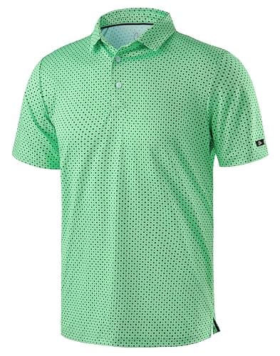 Obla Mens Golf Polo Shirts Short Sleeve Dry Fit Performance Moisture Wicking Casual Print Collared Golf Shirts for Men - Image 1