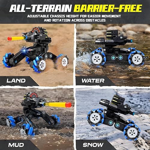 ROHSCE RC Tank That Shoots Gesture Sensing RC Tank, 2.4GHz Battle Soft Bullets Hand Control Car Drift Remote Control Trucks for Boys & Girls 8-12, Remote Control Tank with Light Music thumbnail 6