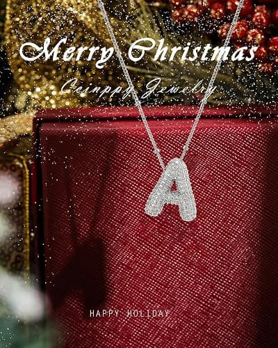 CCINPPY Letter Necklace, 14k Gold Plated Bubble Balloon Dainty Necklace for Women, Chunky Initial Charm Pendant Name Necklace Personalized thumbnail 4