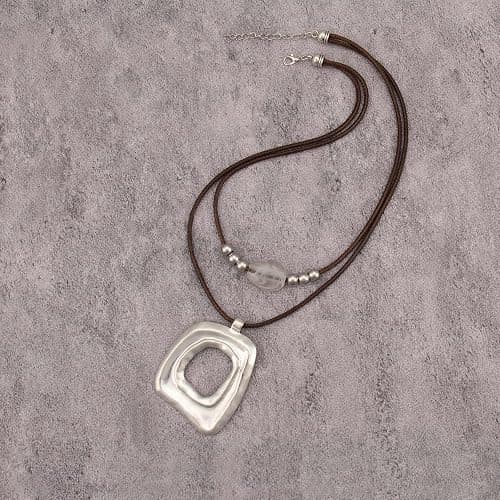 joymiao Boho Necklaces for Women Chunky Circle Necklace Layered Boho Circle Leather Choker Necklace Long Vintage Necklaces Bohemian Jewlery Gifts thumbnail 8