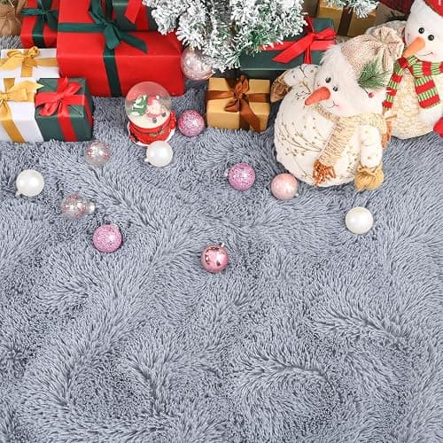 Keeko Small Bedroom Runner Rug 2x6, Grey Fluffy Bedside Rugs for Kids Room Living Room Shag Entryway Throw Rug Fuzzy Indoor Area Carpet Cute Rugs for Boy Baby Girl Room Nursery Dorm Decor thumbnail 7