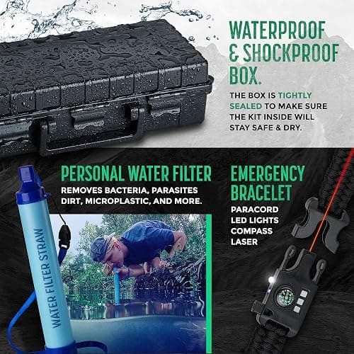 Pathway North Emergency Survival Kit for Disaster Tactical Survival Multi Tool Bug Out Bag, Boat, Hunting, Outdoor Hiking Camping Gear, Essentials for Adventures thumbnail 8