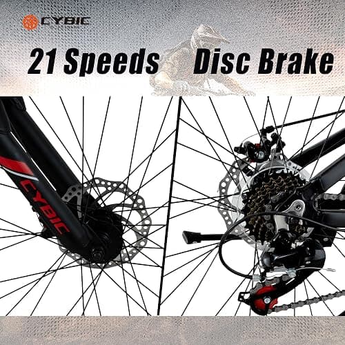 CYBIC Mountain Bike, Front Suspension Mountain Bike, 21-Speed Disc, Youth/Adult Mens Womens Trail Commuter City Bicycles thumbnail 2