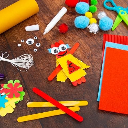 abeec Giant Craft Kit for Kids | 1000+ Piece Art & Craft Supplies Box | DIY Arts Set with Pom Poms, Beads, Stickers & More | Creative Activities for Boys & Girls | Gift for Ages 5+ thumbnail 6