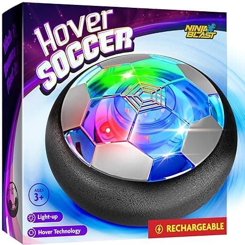 Hover Soccer Ball for Kids - Boy Birthday Gifts - Indoor Toy Games Gift for Boys Age 6, 7, 8, 9, 10, 11, 12 Year Old - Light-Up Toys Game for Kid - 6-8, 8-12 - Gift for 8 Year Olds (Single) - Single