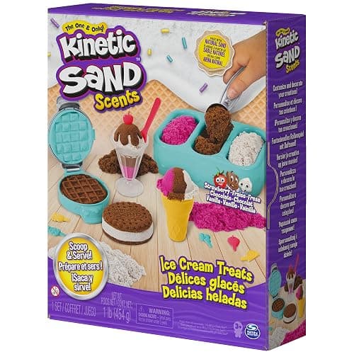 Kinetic Sand Scents, Ice Cream Treats Playset with 3 Colors Scented Play Sand & 6 Tools, Sensory Toys, Holiday Gifts & Stocking Stuffers for Kids Ages 3 and up thumbnail 8