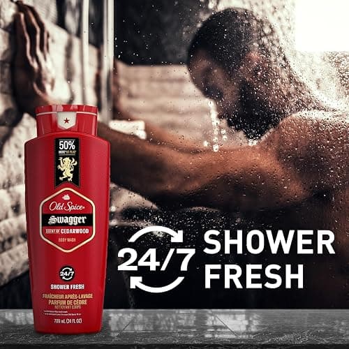 Old Spice Refreshing Body Wash for Men, 3X Defense, 24/7 Shower Fresh with Long Lasting Scent, Red Collection, Swagger with Cedarwood Scent, 24 oz (Pack of 2) thumbnail 5